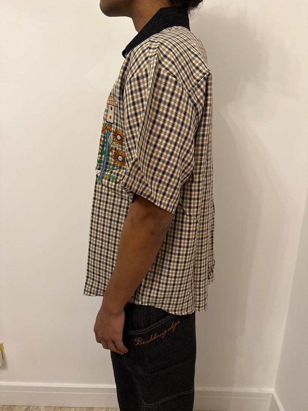 Plaid Home Embroidered Shirt