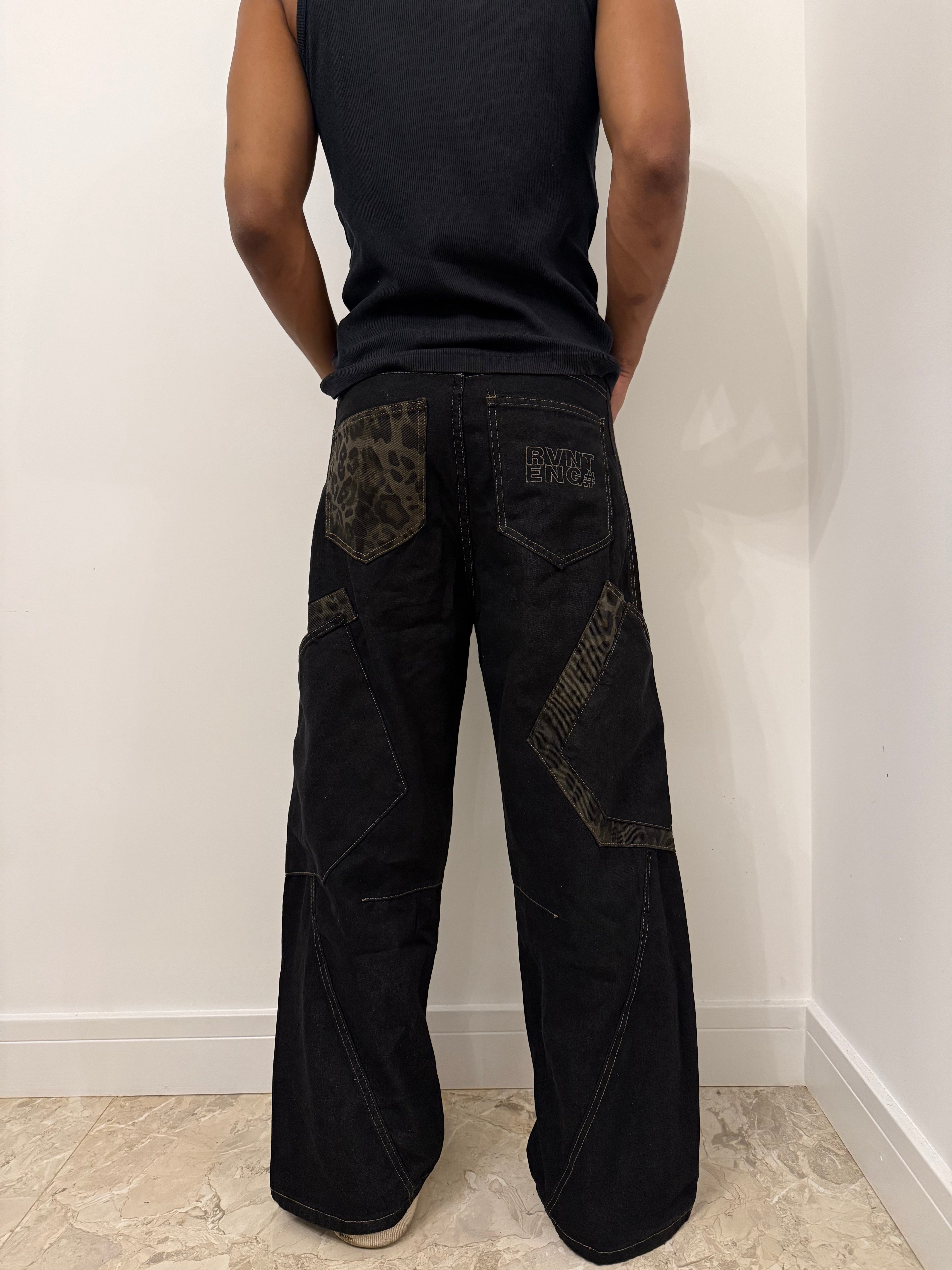 Leopard Print Stitch Jeans