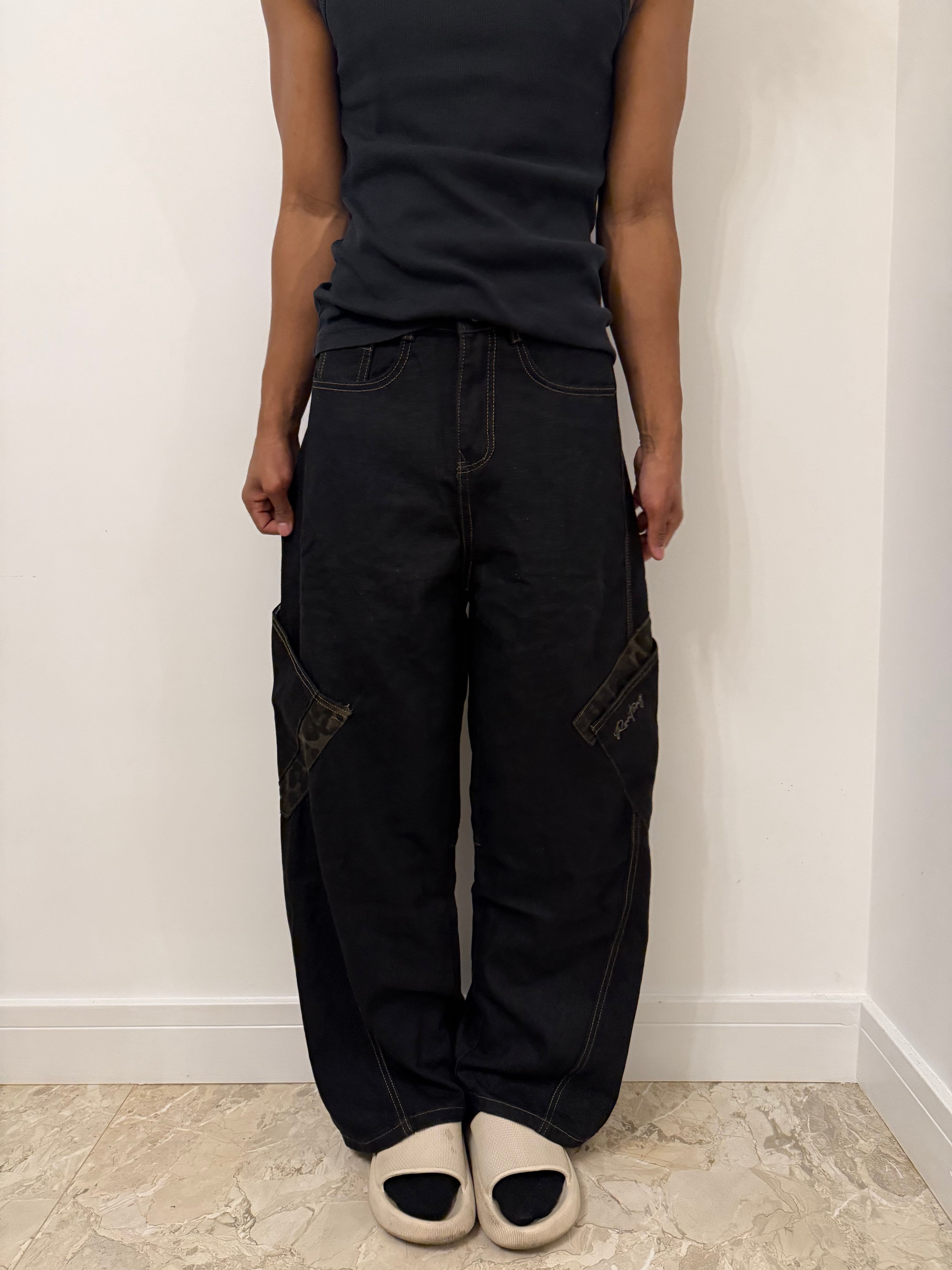 Leopard Print Stitch Jeans