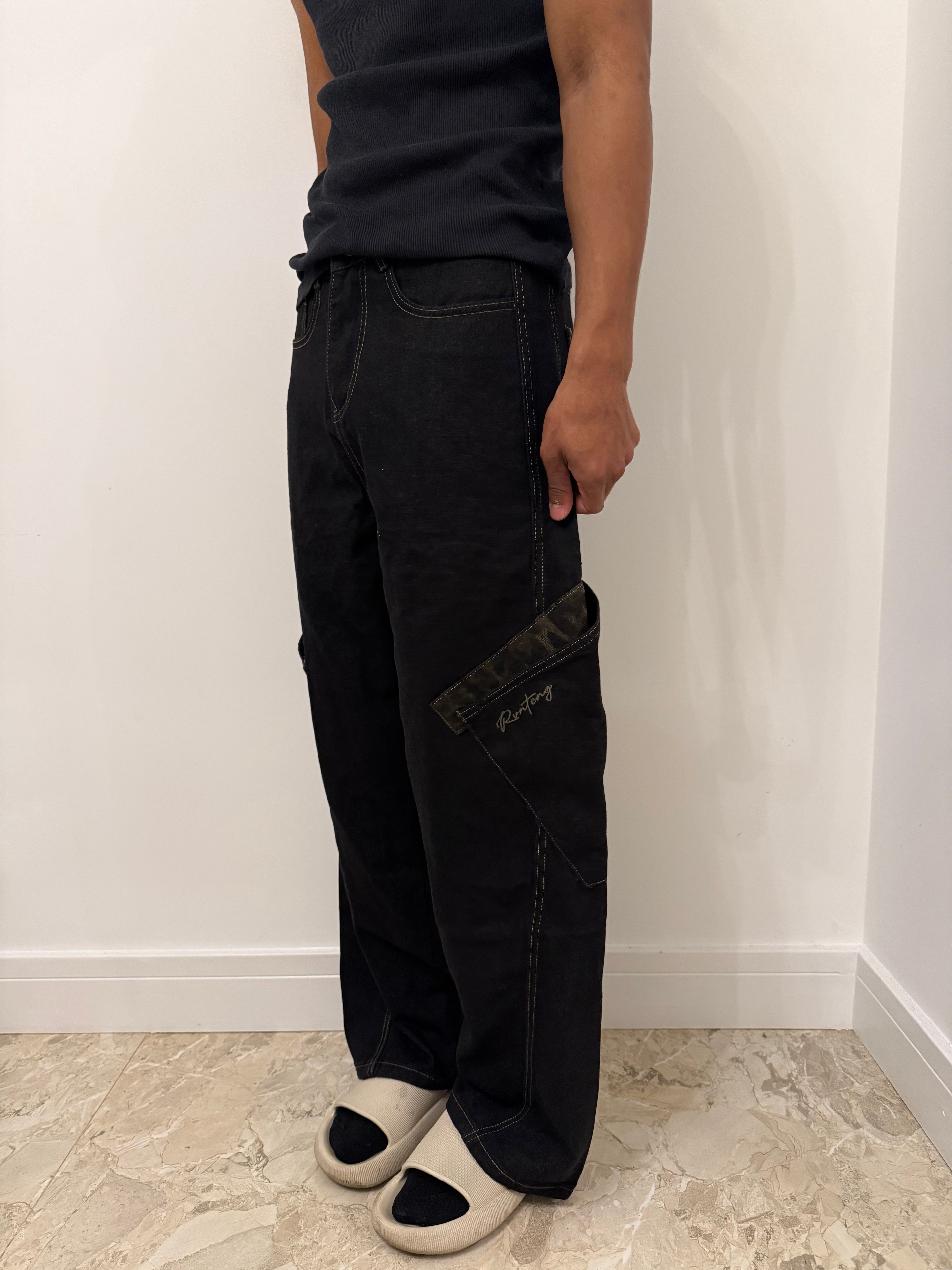 Leopard Print Stitch Jeans